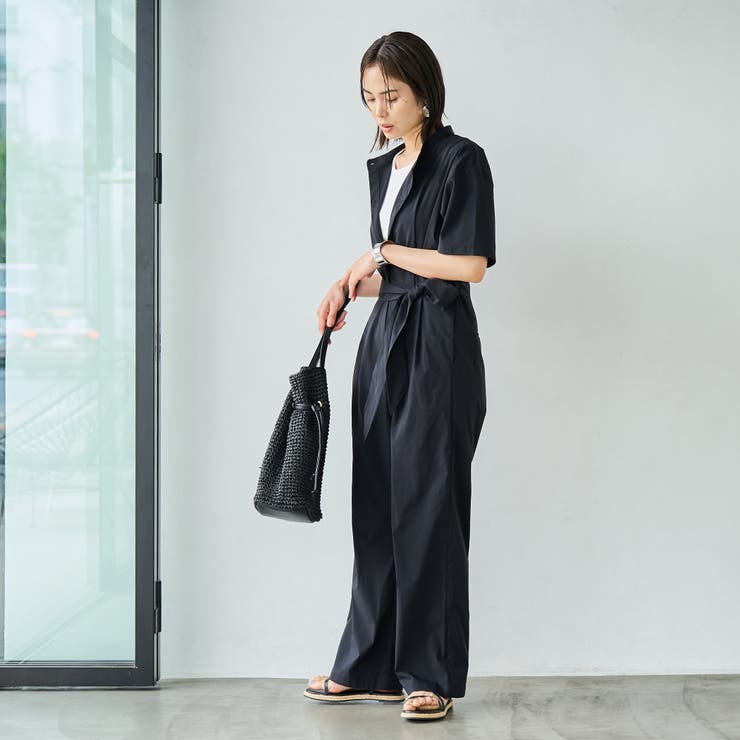 ベルト付タックベアオールインワン セール】ベルトセットベアオールインワン（つなぎ