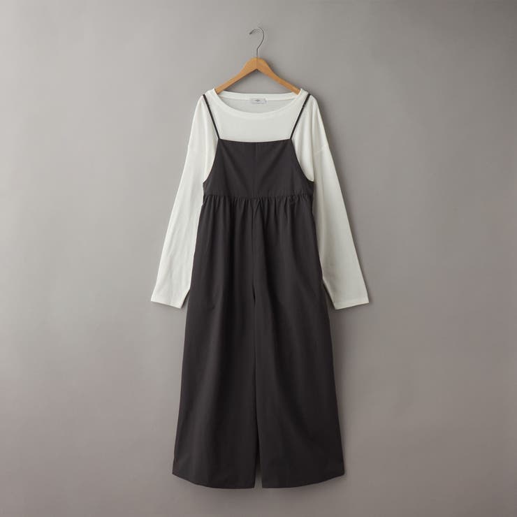 DK.GRAY | 【2セットアイテム】ロングスリーブT&ギャザーサロペット | coen【women】