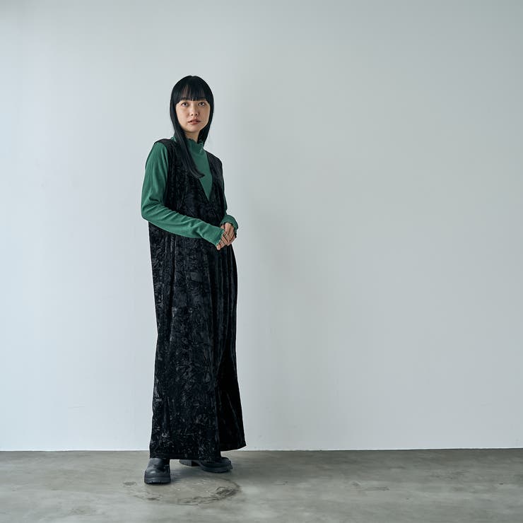 クラッシュベロアVネックジャンスカ | coen【women】 | 詳細画像3 
