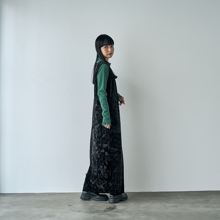 クラッシュベロアVネックジャンスカ | coen【women】 | 詳細画像4 