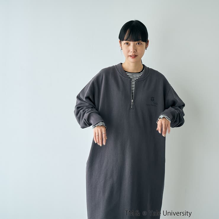 YALE別注ロゴプリントハーフジップワンピース | coen【women】 | 詳細画像17 