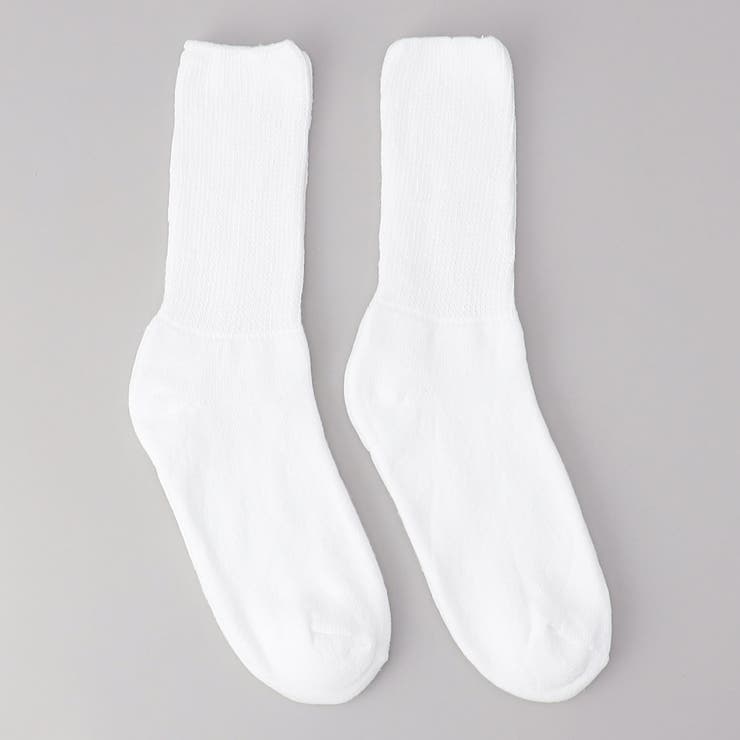 WHITE | 【お得な２足セット】Railroad sock 無地クルーソックス | coen【women】