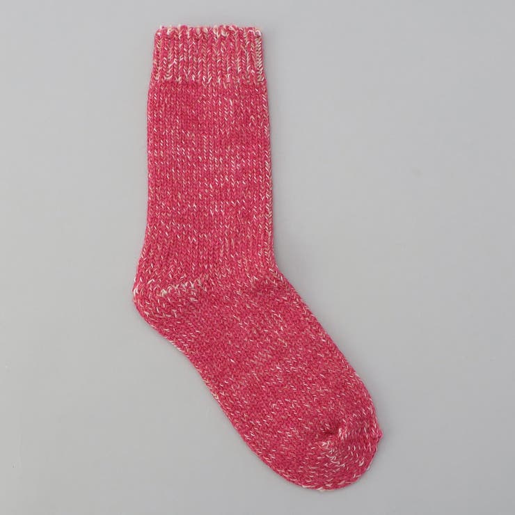 PINK | メランジテンジククルーソックス | coen【women】