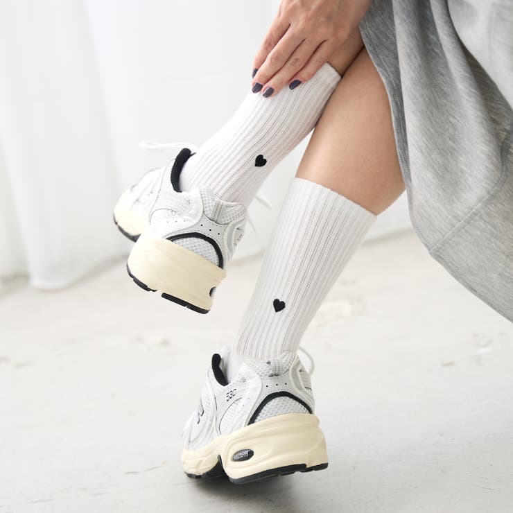 ハートバック刺繍リブソックス | coen【women】 | 詳細画像2 