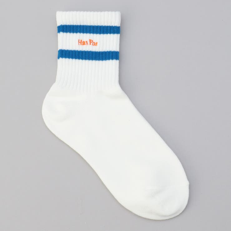 COBALT | ライン×ロゴ刺繍 クルーソックス | coen【women】