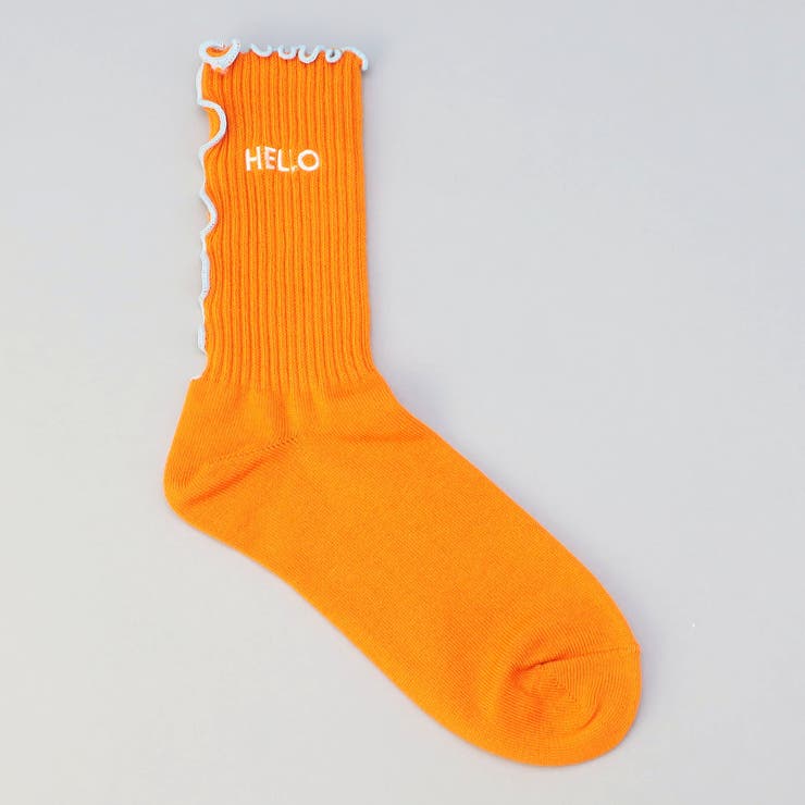 ORANGE | 【新色登場】配色メロー ロゴ刺繍 リブソックス | coen【women】