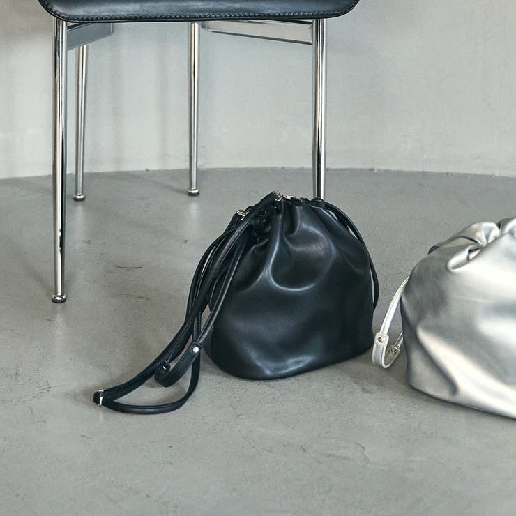 BLACK | 【再入荷・新色登場】レザーライク巾着ショルダーバッグ | coen【women】