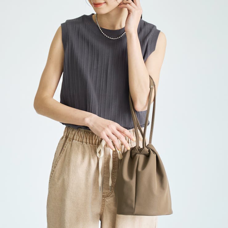 MOCA | 【再入荷・新色登場】レザーライク巾着ショルダーバッグ | coen【women】