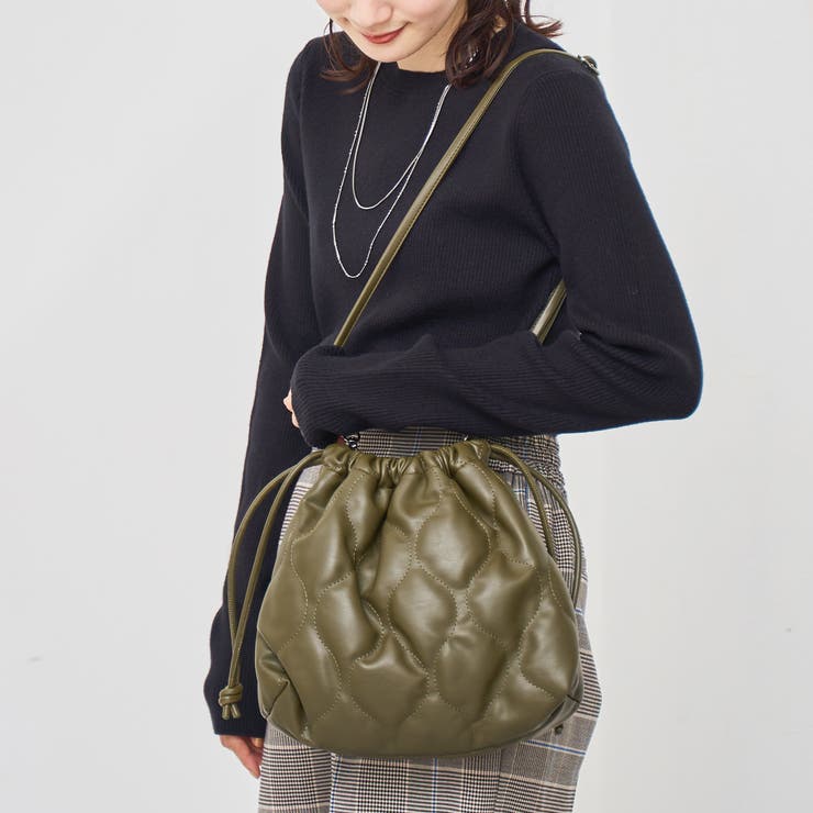 レザーライクキルト巾着ショルダーバッグ | coen【women】 | 詳細画像1 