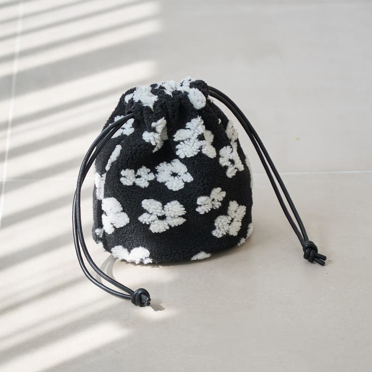 BLACK | 【ギフトにおすすめ】アソートボア巾着ショルダーバッグ | coen【women】