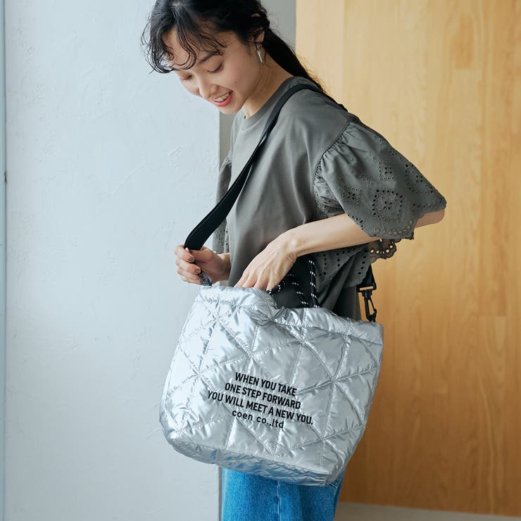 SILVER | 【再入荷/新色登場】ロゴ刺繍キカキルトショルダーバッグ（Mサイズ） | coen【women】