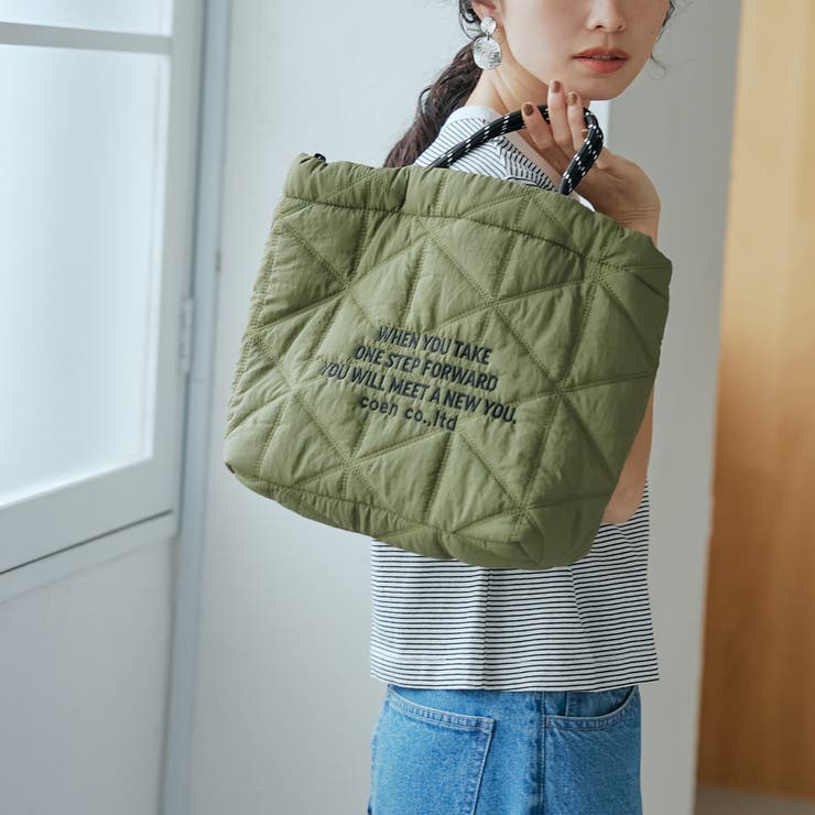OLIVE | 【再入荷/新色登場】ロゴ刺繍キカキルトショルダーバッグ（Mサイズ） | coen【women】