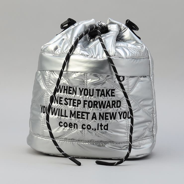 ロゴ刺繍 幾何柄 キルト巾着ショルダーバッグ | coen【women】 | 詳細画像8 