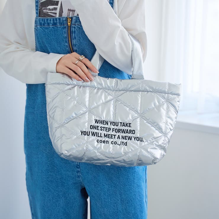 ロゴ刺繍 幾何柄 キルトランチトートバッグ | coen【women】 | 詳細画像3 