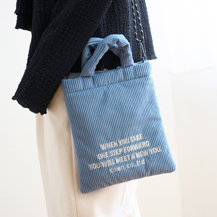 ロゴ刺繍コーデュロイショルダーバッグ | coen【women】 | 詳細画像1 