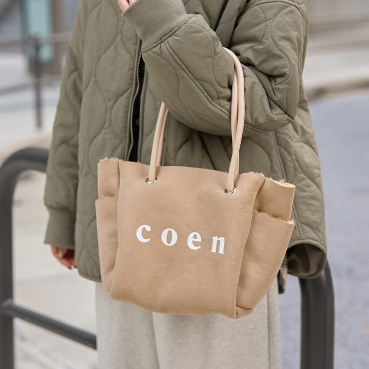 OFF WHITE | coenロゴ リバーシブルフェイクムートンボアトート | coen【women】