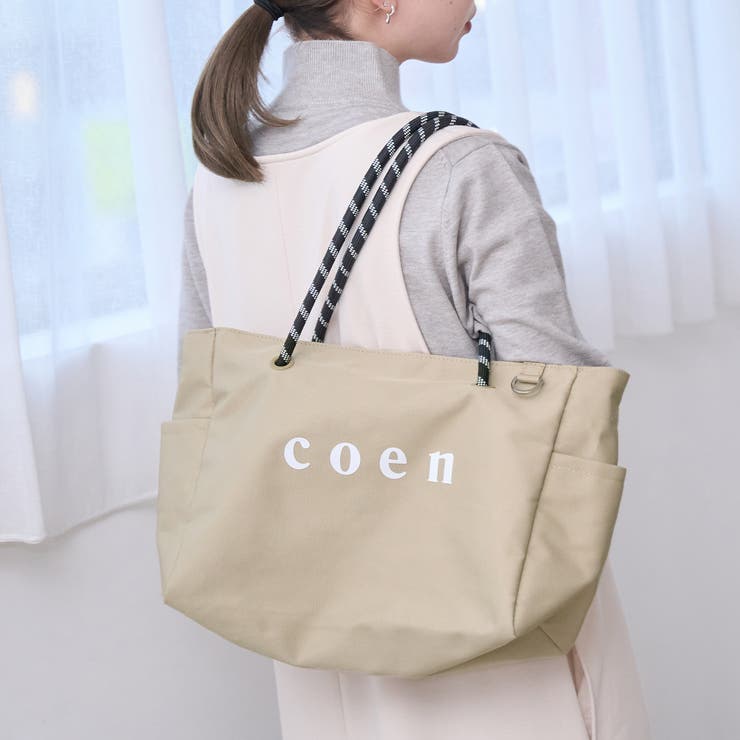 BEIGE | coenロゴ ポリキャンバスショルダーバッグ | coen【women】