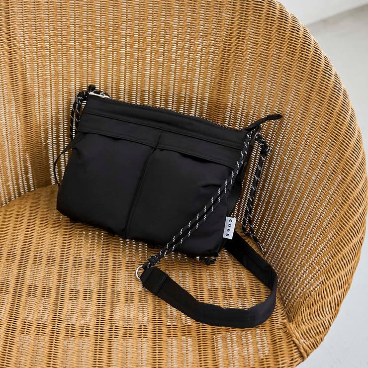 BLACK | Wポケット ボトルショルダーバッグ | coen【women】