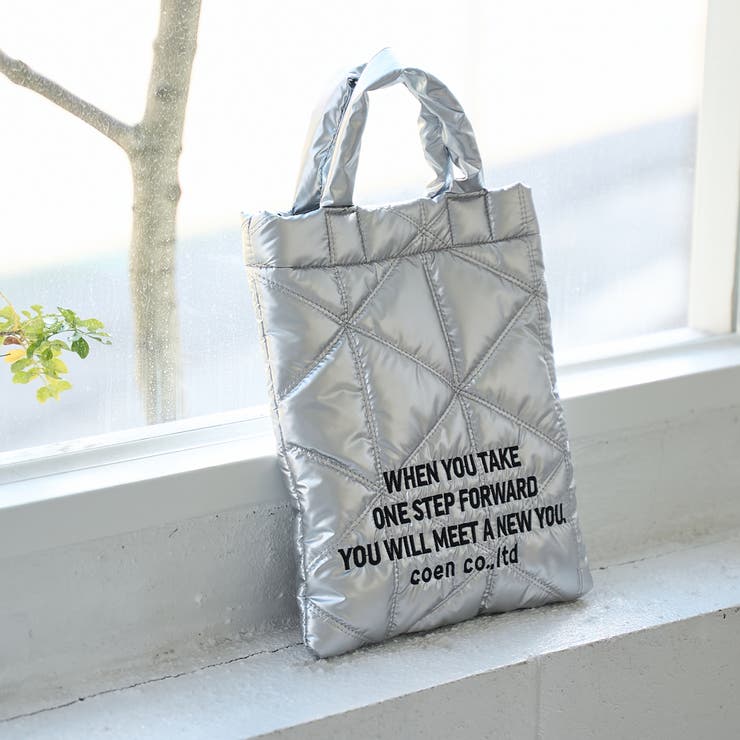 SILVER | ロゴ刺繍 幾何柄 キルト2wayショルダーバッグ | coen【women】