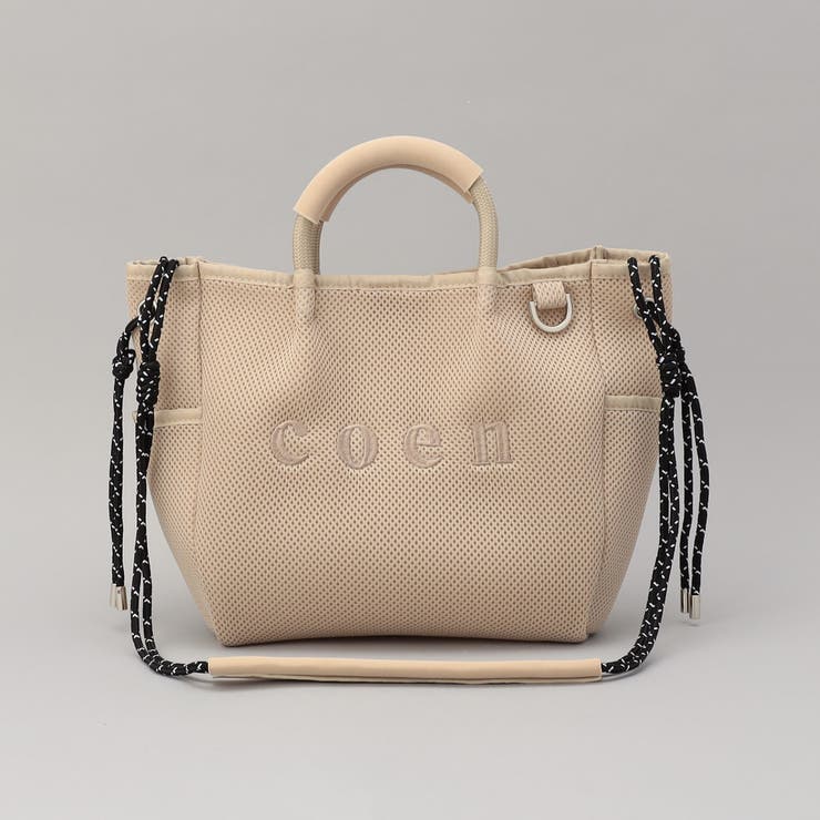 coen（コーエン）ロゴ刺繍 メッシュパフ2wayトートバッグ（Mサイズ） | coen【women】 | 詳細画像12 