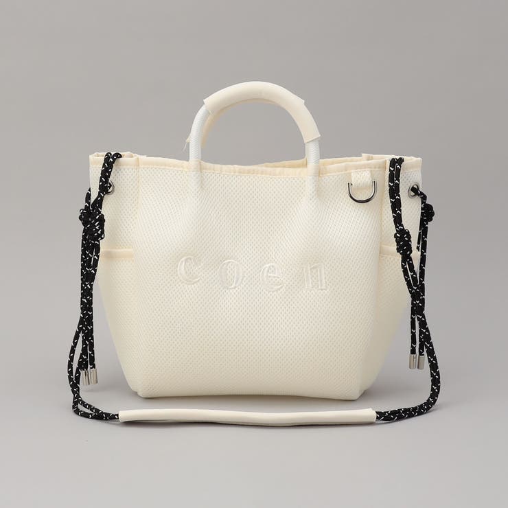 coen（コーエン）ロゴ刺繍 メッシュパフ2wayトートバッグ（Mサイズ） | coen【women】 | 詳細画像9 