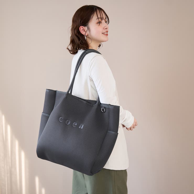 coen（コーエン）ロゴ刺繍 メッシュパフトートバッグ | coen【women】 | 詳細画像2 