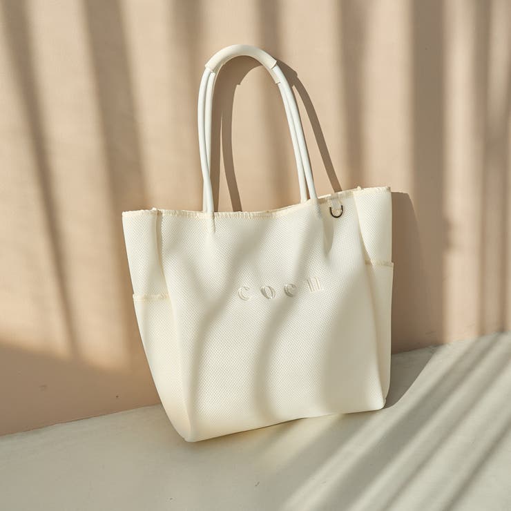 OFF WHITE | coen（コーエン）ロゴ刺繍 メッシュパフトートバッグ | coen【women】