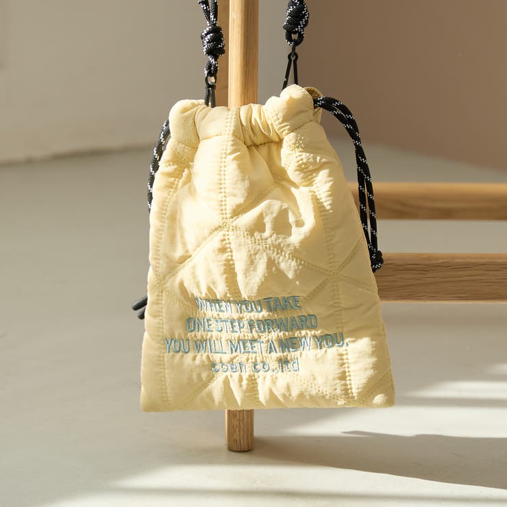 ロゴ刺繍 幾何柄 キルト巾着ショルダーバッグ（Sサイズ） | coen【women】 | 詳細画像12 