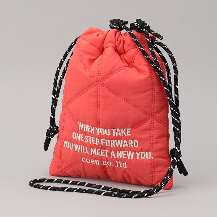 ロゴ刺繍 幾何柄 キルト巾着ショルダーバッグ（Sサイズ） | coen【women】 | 詳細画像14 