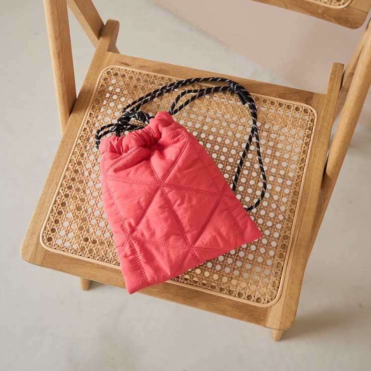 ロゴ刺繍 幾何柄 キルト巾着ショルダーバッグ（Sサイズ） | coen【women】 | 詳細画像7 