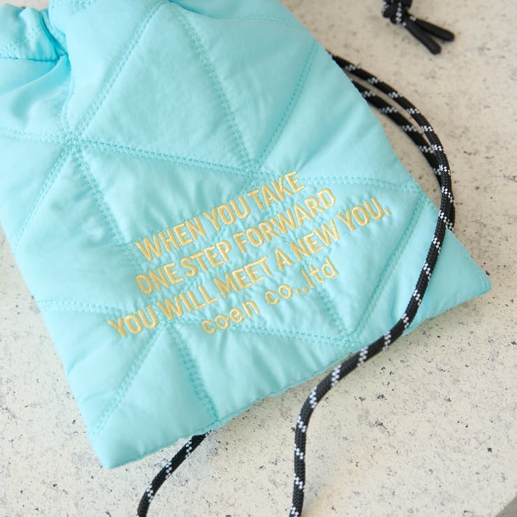 ロゴ刺繍 幾何柄 キルト巾着ショルダーバッグ（Sサイズ） | coen【women】 | 詳細画像8 