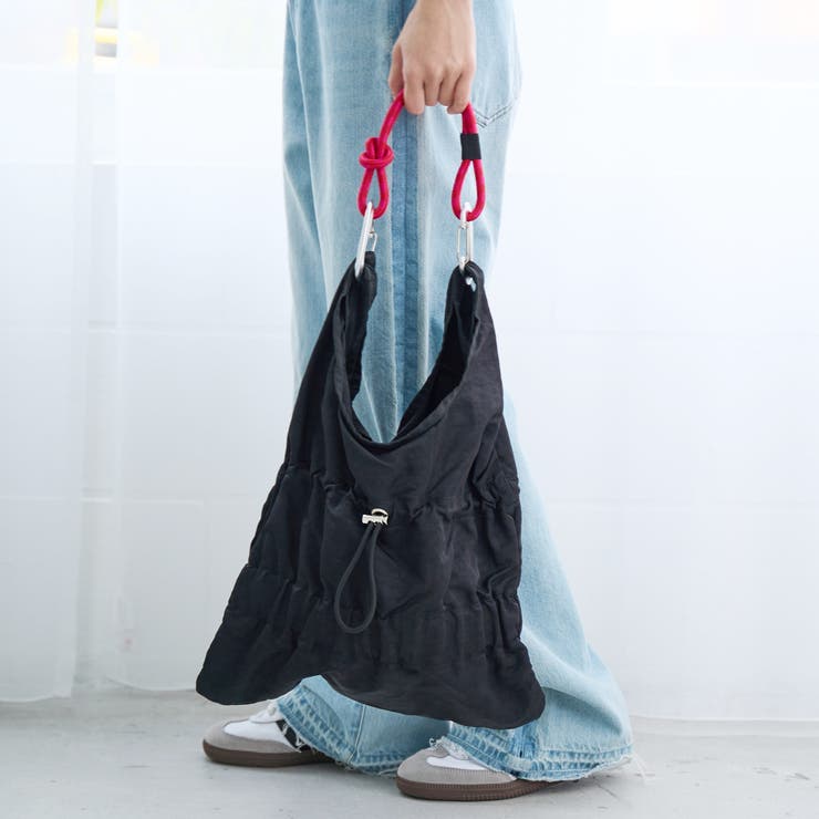 BLACK | 2wayパラコードギャザーハンドバッグ（Sサイズ） | coen【women】