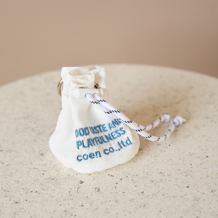 WHITE | ロゴ刺繍 ミニ巾着ポーチキーホルダー | coen【women】
