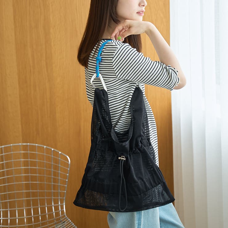 BLACK | 2wayパラコードメッシュハンドバッグ（Sサイズ） | coen【women】