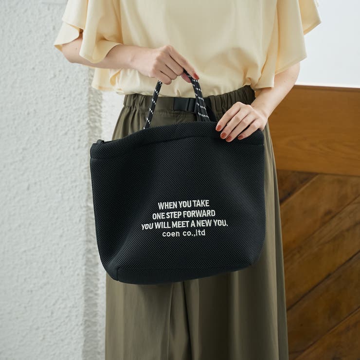 ロゴ刺繍 メッシュパフ2wayショルダーバッグ（Mサイズ） | coen【women】 | 詳細画像4 
