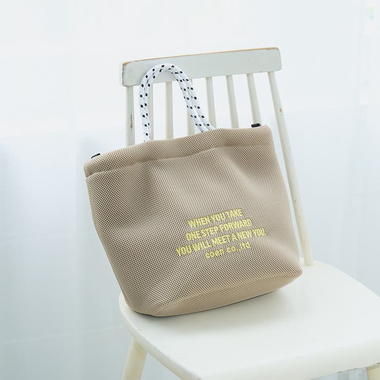 ロゴ刺繍 メッシュパフ2wayショルダーバッグ（Mサイズ） | coen【women】 | 詳細画像9 