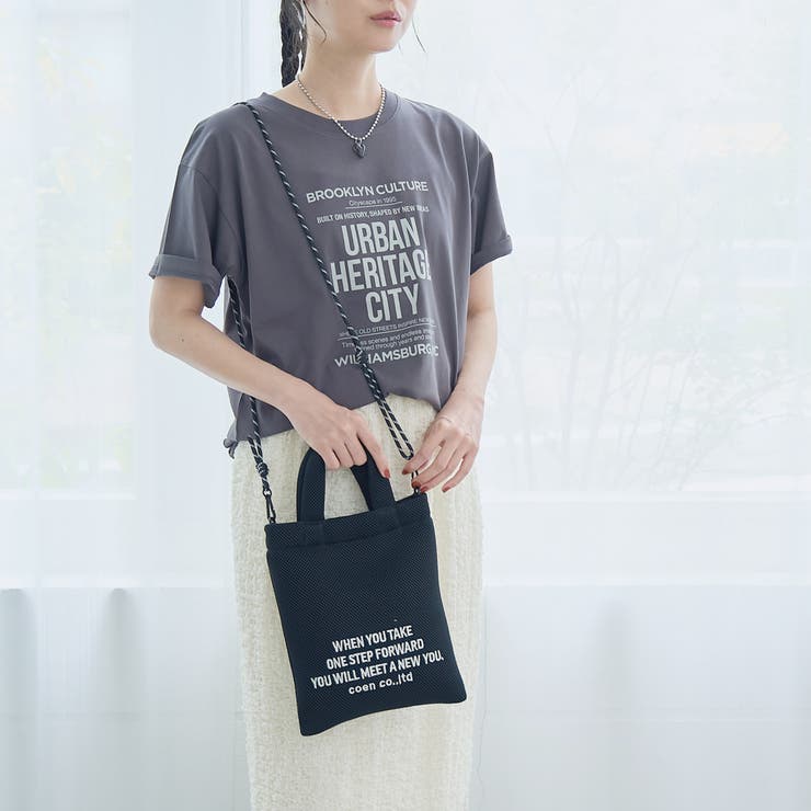 ロゴ刺繍 メッシュパフ2wayショルダーバッグ | coen【women】 | 詳細画像6 
