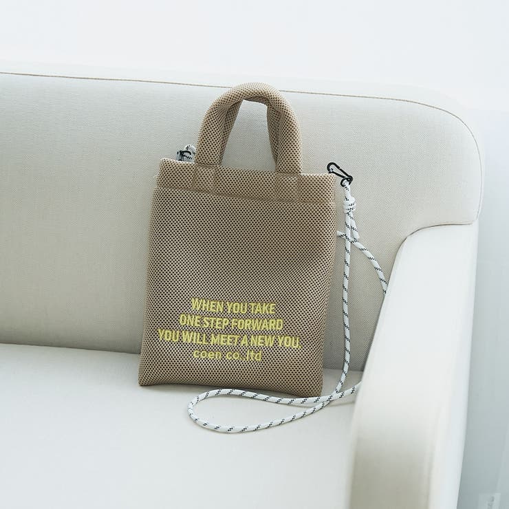 BEIGE | ロゴ刺繍 メッシュパフ2wayショルダーバッグ | coen【women】