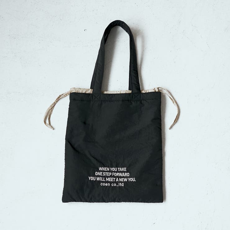 ロゴ刺繍 配色デザイン巾着トートバッグ | coen【women】 | 詳細画像2 