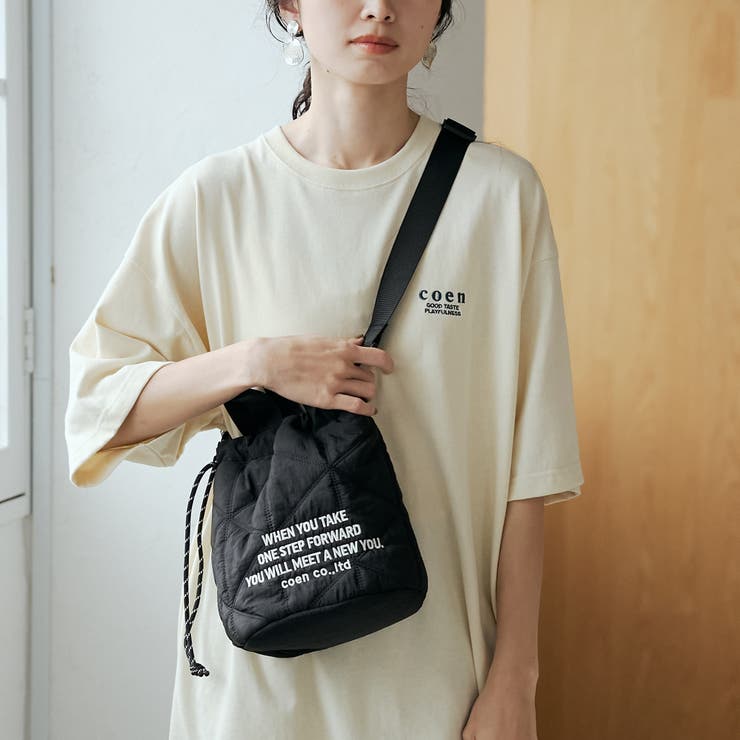 【新型登場】ロゴ刺繍キカキルト 2way巾着ショルダーバッグ | coen【women】 | 詳細画像1 
