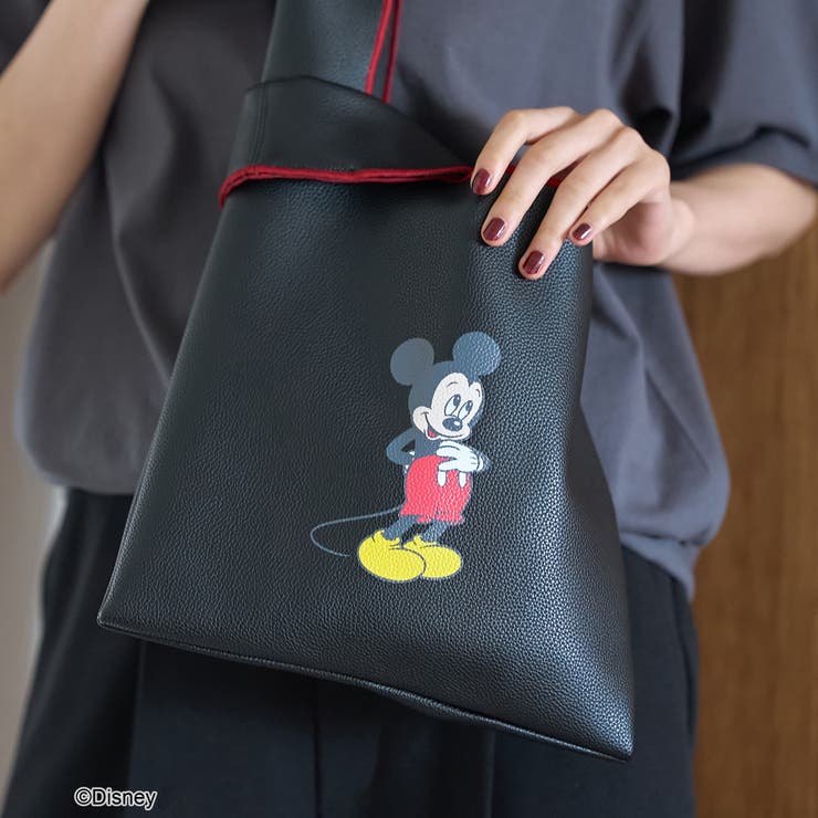 【MICKEY（ミッキー）/別注】配色パイピング レザーライクショッパーバッグ | coen【women】 | 詳細画像4 