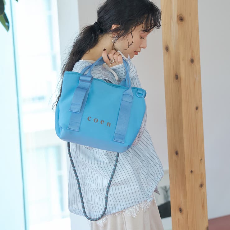 LT.BLUE | coen（コーエン）ロゴ 2wayダイバートートバッグ（Mサイズ） | coen【women】
