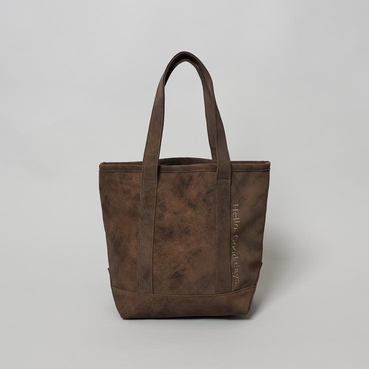 MD.BROWN | ヌメレザーライク ロゴ刺繍ミニトートバッグ | coen【women】