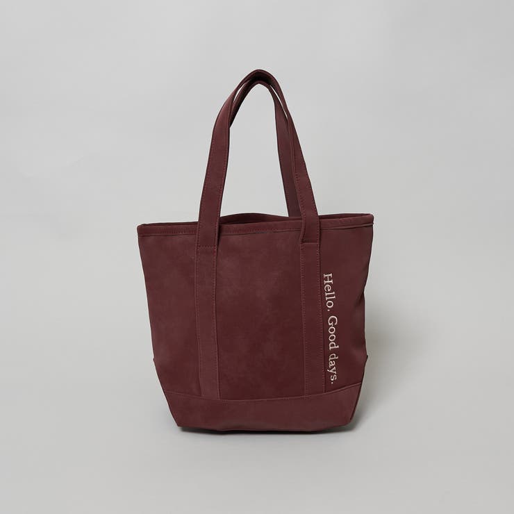 WINE | ヌメレザーライク ロゴ刺繍ミニトートバッグ | coen【women】