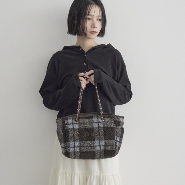 coen（コーエン）ロゴ アソート柄ジャガードボアトートバッグ（WEB限定カラー… | coen【women】 | 詳細画像4 