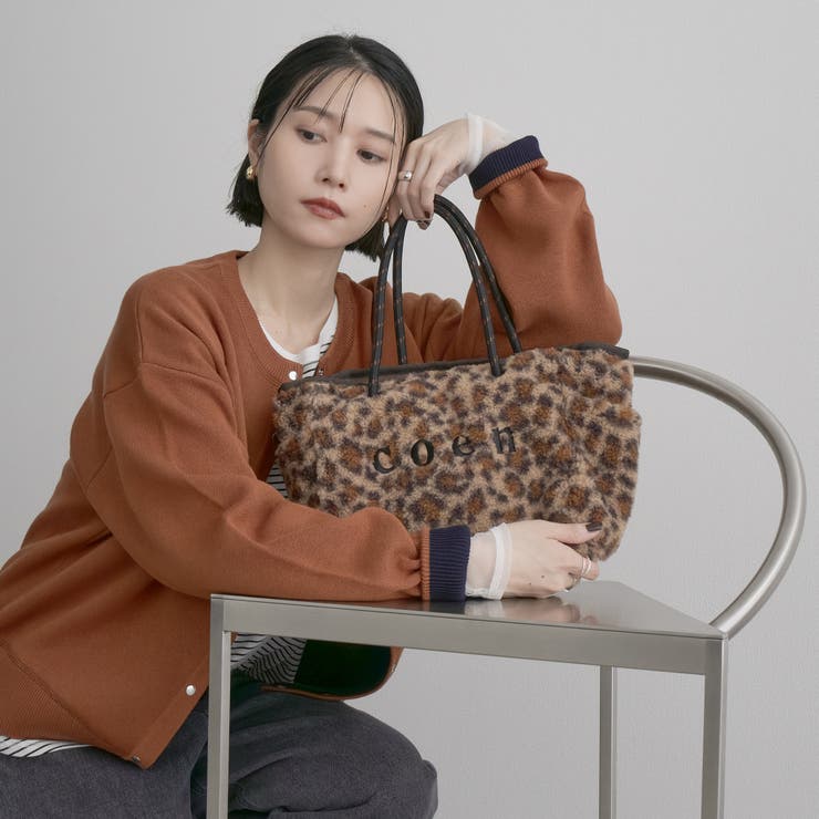 MOCA | coen（コーエン）ロゴ アソート柄ジャガードボアトートバッグ（WEB限定カラー… | coen【women】