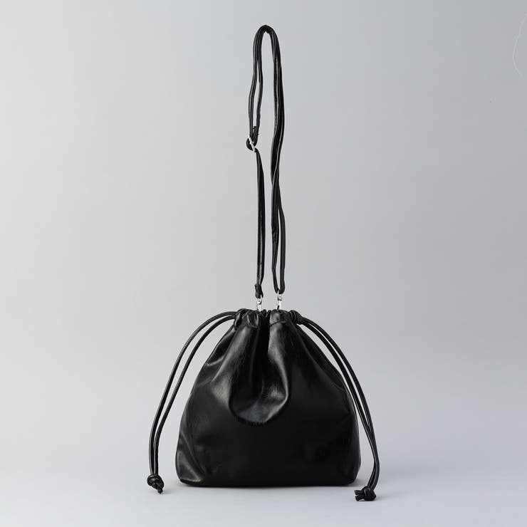 BLACK | メタリック巾着ショルダー | coen【women】