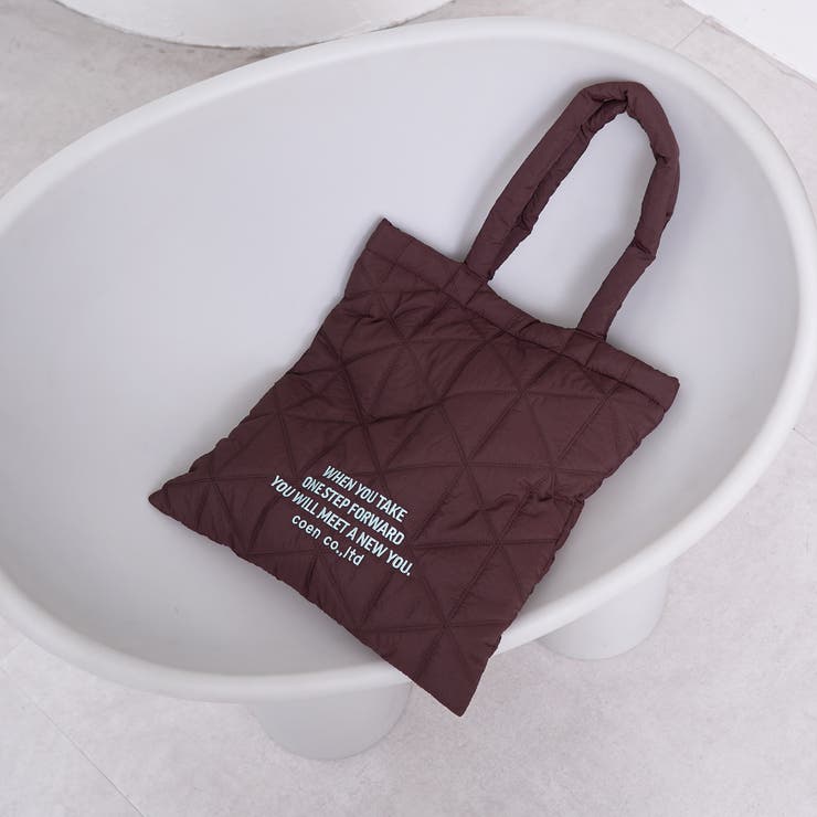 DK.BROWN | ロゴ刺繍 幾何柄 キルトトートバッグ | coen【women】