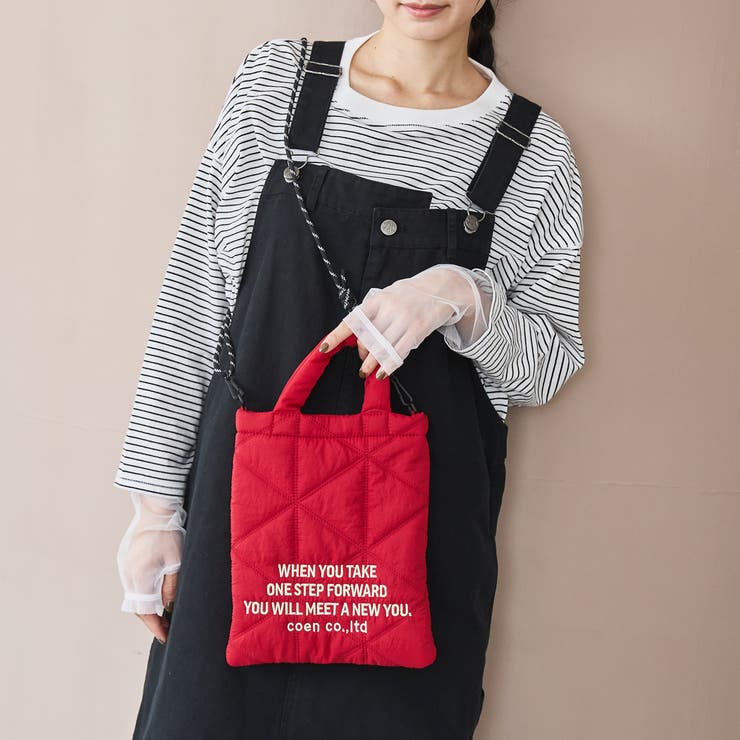 【新色追加】ロゴ刺繍 幾何柄 キルト2wayショルダーバッグ | coen【women】 | 詳細画像1 