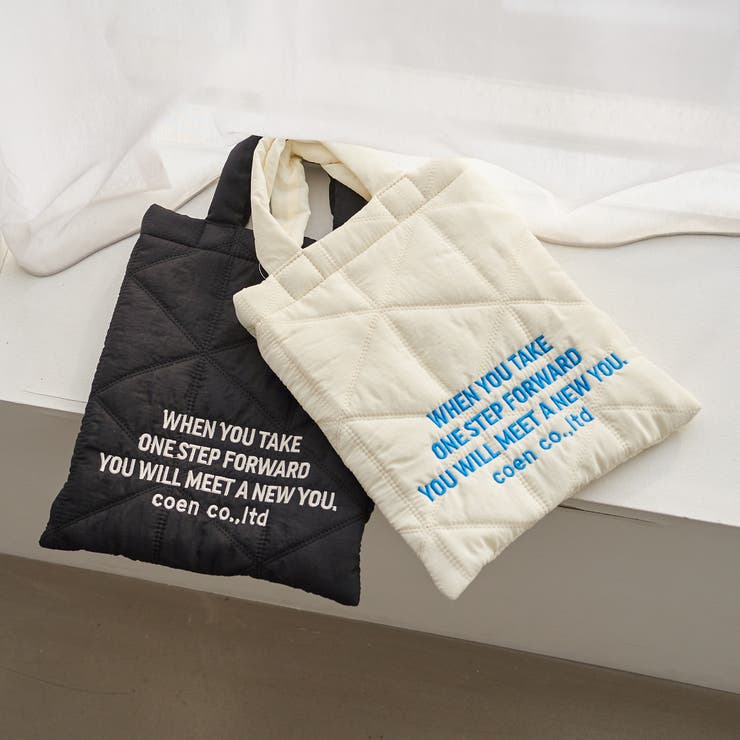 OFF WHITE | 【新色追加】ロゴ刺繍 幾何柄 キルト2wayショルダーバッグ | coen【women】